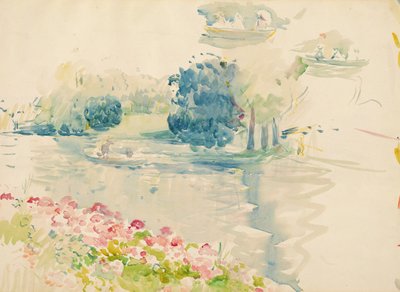 Geraniums by the lake, 1893 by Berthe Morisot